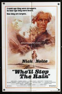 1i783 WHO'LL STOP THE RAIN one-sheet movie poster '78 Nick Nolte, Tuesday Weld, Tom Jung art!
