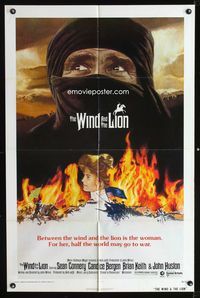 1i787 WIND & THE LION one-sheet movie poster '75 Sean Connery, Candice Bergen, John Milius