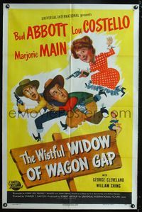 1i789 WISTFUL WIDOW OF WAGON GAP style A 1sh '47 Bud Abbott & Lou Costello chased by Majorie Main!
