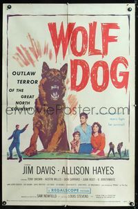 1i791 WOLF DOG one-sheet movie poster '58 Allison Hayes, Prince the German Shepherd dog!