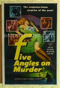 1i792 WOMAN IN QUESTION one-sheet movie poster '53 super sexy artwork, Five Angles on Murder!