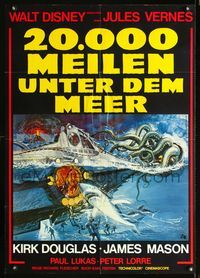 1k033 20,000 LEAGUES UNDER THE SEA German R76 Jules Verne underwater classic, wonderful sci-fi art!