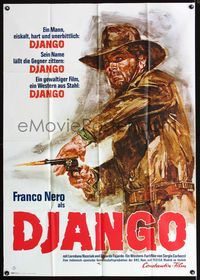 1k012 DJANGO German 33x47 poster '66 Sergio Corbucci, best artwork of Italian cowboy Franco Nero!