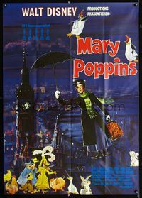 1k016 MARY POPPINS German 33x47 poster '64 Disney, Julie Andrews, best different art by Hans Braun!