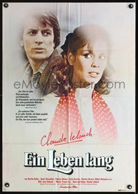 1k041 AND NOW MY LOVE German movie poster '74 Toute une vie, Claude Lelouch, French romance!