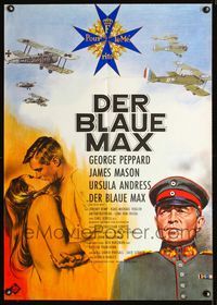 1k054 BLUE MAX German movie poster '66 different art, George Peppard, James Mason, Ursula Andress