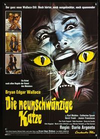 1k064 CAT O' NINE TAILS German poster '71 Il Gatto a Nove Code, Dario Argento, best different art!
