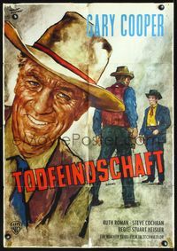 1k080 DALLAS German movie poster R60s best artwork of Texan Gary Cooper by Rolf Goetze!