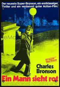 1k083 DEATH WISH German movie poster '74 classic image of Charles Bronson on street, Michael Winner