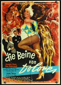 1k092 DIE BIENE VON DOLORES German movie poster '57 incredible sexy art of showgirl Germaine Damar!