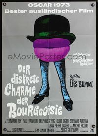 1k096 DISCREET CHARM OF THE BOURGEOISIE German movie poster '72 Luis Bunuel, great lips artwork!