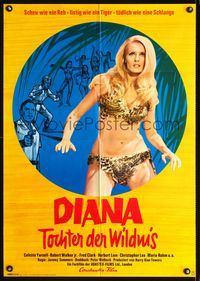 1k113 EVE German movie poster '68 Celeste Yarnell, sexy jungle babe in leopardskin bikini!