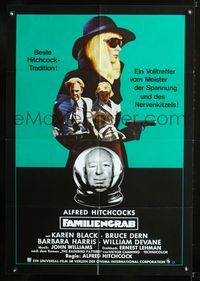 1k117 FAMILY PLOT German movie poster '76 from the mind of devious Alfred Hitchcock, Karen Black