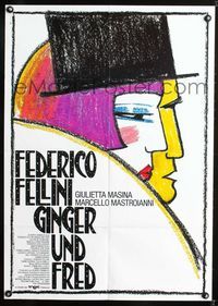 1k137 GINGER & FRED German poster '86 Ginger e Fred, Federico Fellini, really cool different art!