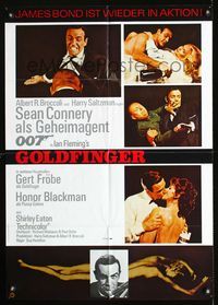 1k141 GOLDFINGER German movie poster R70s five great images of Sean Connery as James Bond!