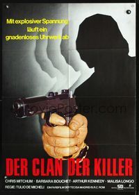 1k150 HEAVY DUES German movie poster '73 really cool shadow pointing gun artwork!