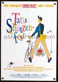 1k162 JOUR DE FETE German movie poster R70s great art of Jacques Tati by Rene Peron!