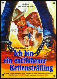 1k179 LONG RIDE FROM HELL German '69Vivo per la tua Morte,art of Steve Reeves firing gun at chains!