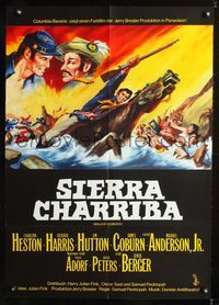 1k183 MAJOR DUNDEE German movie poster '65 Sam Peckinpah, Charlton Heston, different Civil War art!