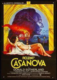 1k120 FELLINI'S CASANOVA German movie poster '76 Federico, sexiest different artwork by Peltzer!