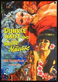 1k198 NUDE, CALDE E PURE German movie poster '65 great artwork of sexy tropical babes by Iaia!