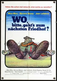 1k203 PAS DE PROBLEME! German movie poster '75 Miou-Miou, great artwork by Ferracci!
