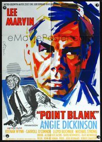 1k207 POINT BLANK German movie poster '67 realy cool different art of Lee Marvin by Hans Braun!