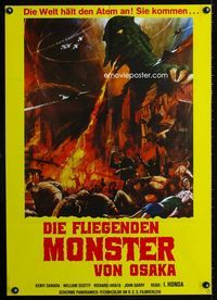 1k220 RODAN German movie poster R70s The Flying Monster, Toho, Honda, great different art!