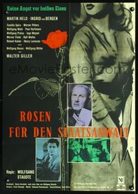 1k221 ROSES FOR THE PROSECUTOR German movie poster '59 artwork of Ingrid van Bergen by Glathe!