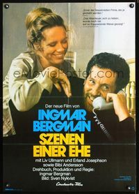 1k225 SCENES FROM A MARRIAGE German movie poster '73 Ingmar Bergman, Liv Ullmann, Erland Josephson
