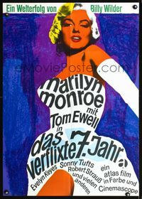 1k227 SEVEN YEAR ITCH German movie poster R66 Billy Wilder, great sexy art of Marilyn Monroe!