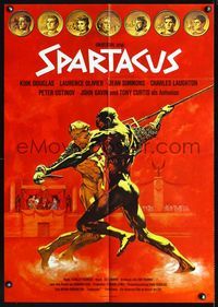 1k231 SPARTACUS German R70s Stanley Kubrick, classic art of gladiators Kirk Douglas & gold coins!