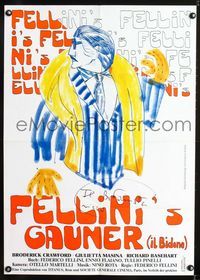 1k239 SWINDLE German movie poster '57 Federico Fellini, Il Bidone, really cool different art!