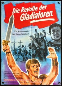 1k242 TEN GLADIATORS German movie poster '63 I Dieci Gladiatori, sword and sandal art by Peltzer!