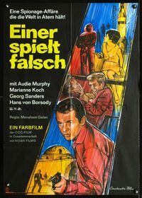 1k250 TRUNK TO CAIRO German movie poster '66 cool art of Audie Murphy with gun in Egypt!