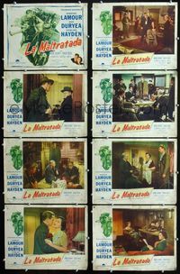 1k493 MANHANDLED 8 Spanish/U.S. movie lobby cards '49 Dorothy Lamour, Dan Duryea, Sterling Hayden