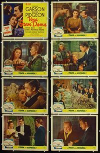 1k500 MRS. PARKINGTON 8 Spanish/U.S. movie lobby cards '44 Greer Garson, Walter Pidgeon, Edward Arnold