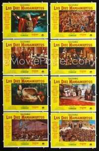 1k413 TEN COMMANDMENTS 8 Mexican lobby cards R60s Charlton Heston, Yul Brynner, Cecil B. DeMille