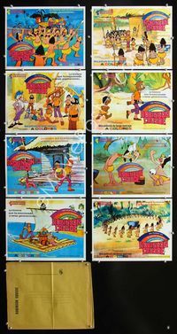 1k288 AVENTURAS DE ROBINSON CRUSOE 8 Mexican movie lobby cards '78 Brazilian cartoon version!
