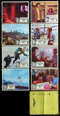 1k325 EIGER SANCTION 8 Mexican movie lobby cards '75 mountain climber Clint Eastwood!