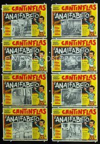 1k326 EL ANALFABETO 8 Mexican movie lobby cards '61 Cantinflas, Miguel M. Delgado, Lilia Prado