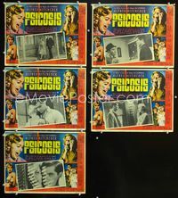 1k445 PSYCHO 5 Mexican movie lobby cards '60 Janet Leigh, Anthony Perkins, Alfred Hitchcock