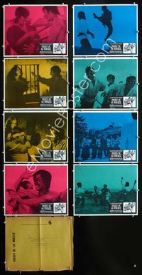 1k387 RAGE OF WIND 8 Mexican movie lobby cards '73 Chan Sing, cool martial arts action scenes!