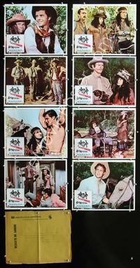 1k418 THREE GUNS FOR TEXAS 8 Mexican movie lobby cards '68 Neville Brand, Peter Brown, William Smith
