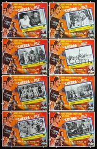 1k428 WAR & PEACE 8 Mexican movie lobby cards '60 Audrey Hepburn, Henry Fonda, Leo Tolstoy epic!