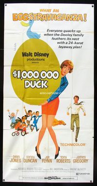 1m217 $1,000,000 DUCK three-sheet poster '71 everyone quacks up at Disney's 24-karat layaway plan!