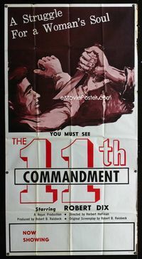 1m218 11TH COMMANDMENT 3sh '70s a struggle for woman's soul, cool artwork of man attacked by knife!