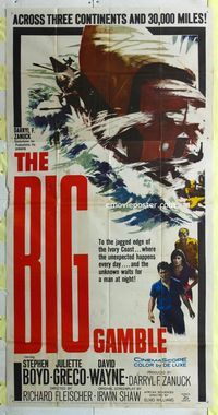 1m257 BIG GAMBLE three-sheet poster '61 Stephen Boyd goes across three continents & 30,000 miles!