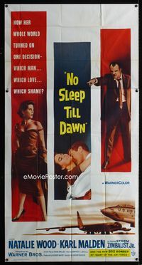 1m265 BOMBERS B-52 three-sheet '57 art of sexy Natalie Wood & Karl Malden, No Sleep Till Dawn!