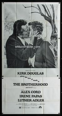 1m277 BROTHERHOOD three-sheet movie poster '68 Kirk Douglas gives the kiss of death to Alex Cord!